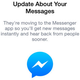 Illustration for article titled Facebook Really Wants You to Stop Being Pissed About Messenger